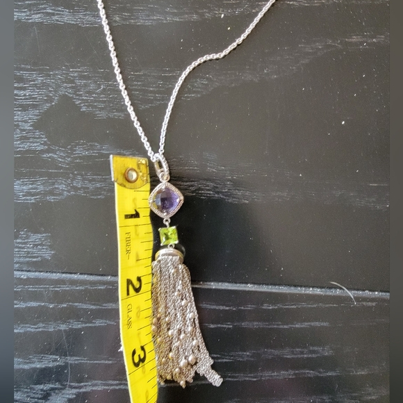 STERLING SILVER AMETHYST AND PERIDOT NECKLACE - Picture 5 of 5